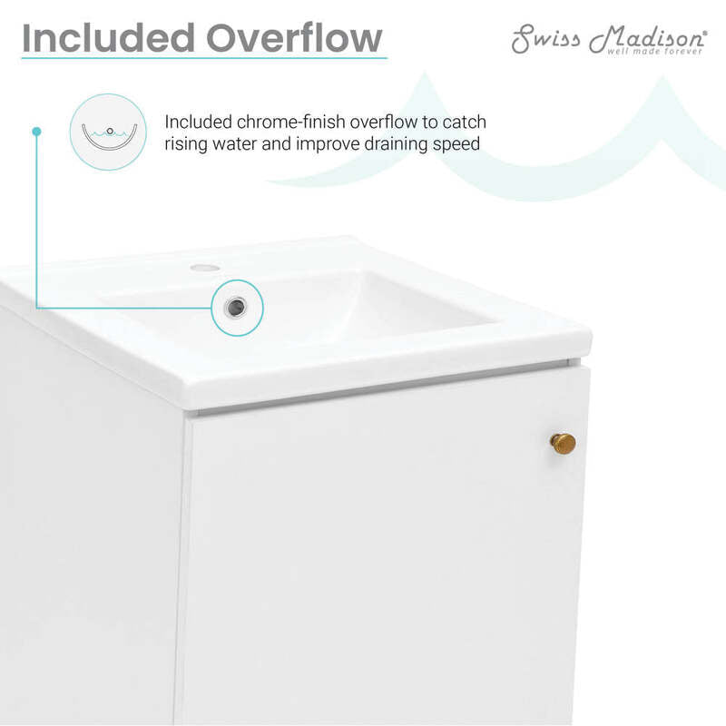 Swiss Madison Manoir 18" Bathroom Vanity in White
