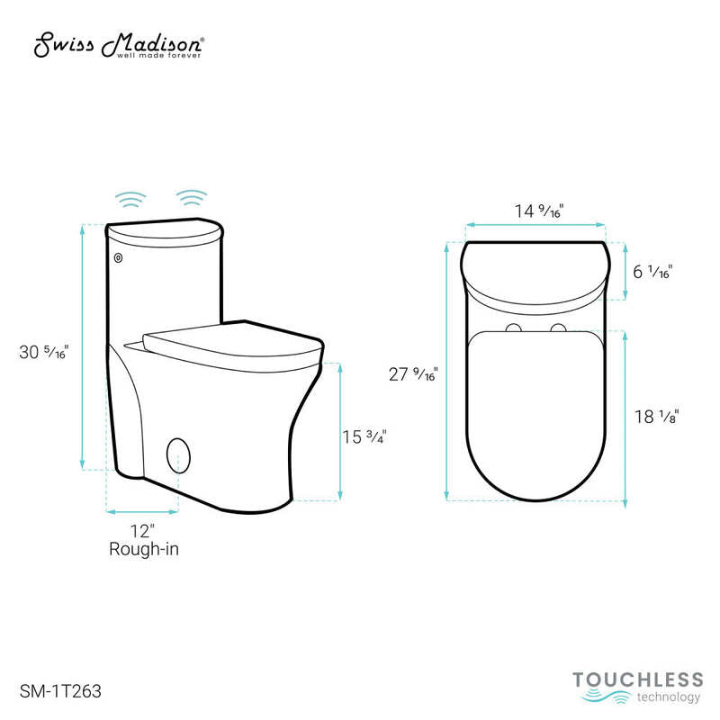 Swiss Madison Monaco One-Piece Elongated Toilet Dual-Flush 1.1/1.6 gpf, Touchless