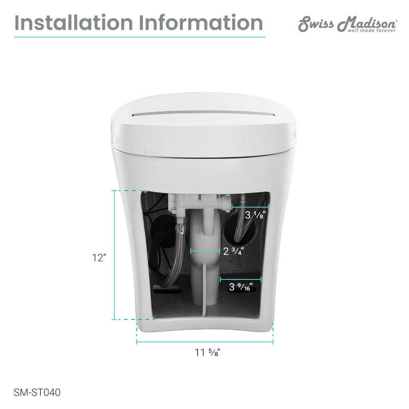 Swiss Madison Hugo Smart Tankless Elongated Toilet, Touchless Vortex™ Dual-Flush 1.1/1.6 gpf