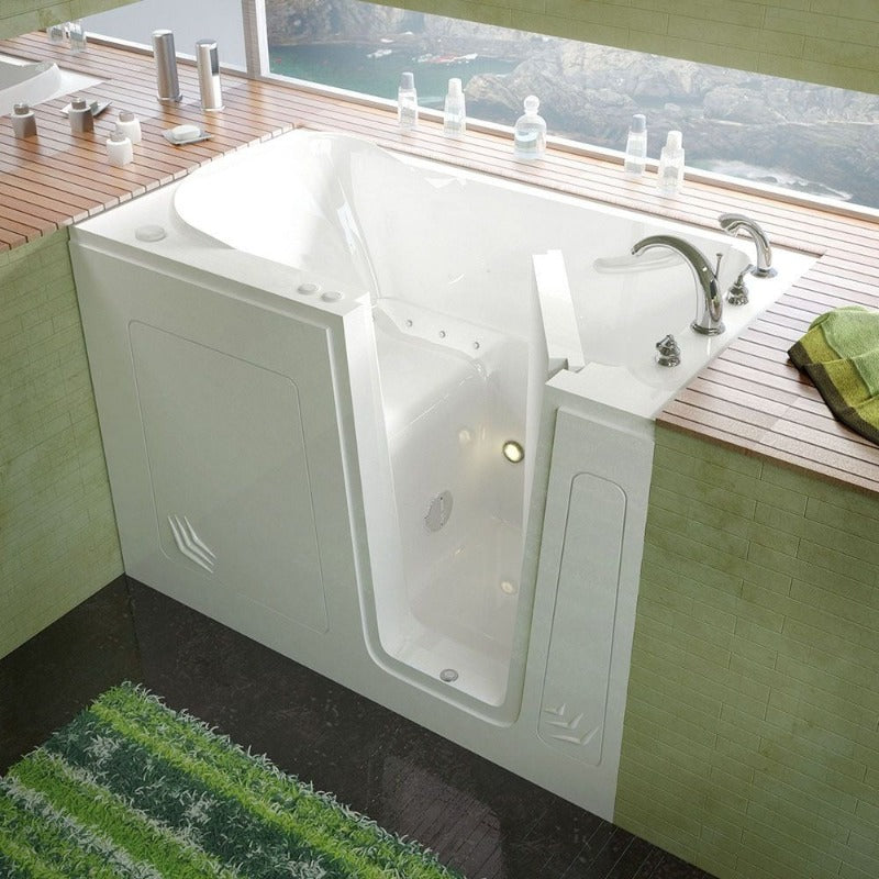 MediTub - 3054 Series Walk-In 30 x 54 Right Drain White Air Jetted Walk-In Bathtub