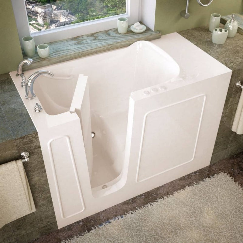 MediTub Walk-In 26 x 53 Left Drain Biscuit Soaking Walk-In Bathtub - 2653LBS