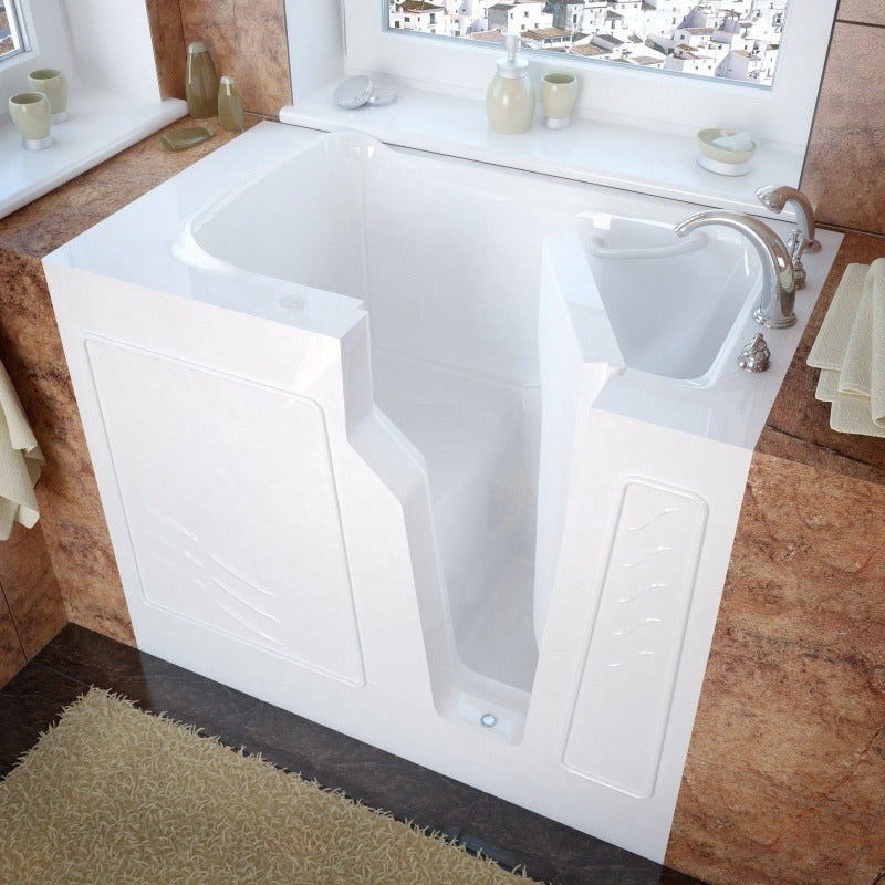 MediTub - 2646 Series Walk-In 26 x 46 Right Drain White Soaking Walk-In Bathtub