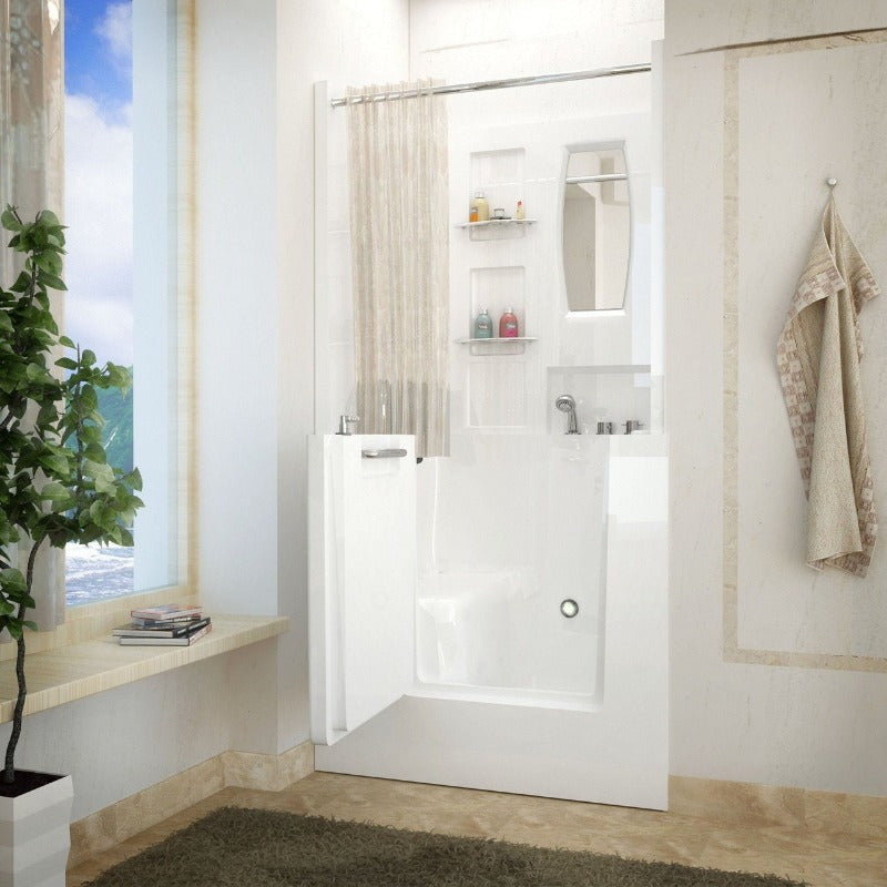 MediTub - 3140 Series Walk-In 31 x 40 Right Drain White Soaking Walk-In Bathtub