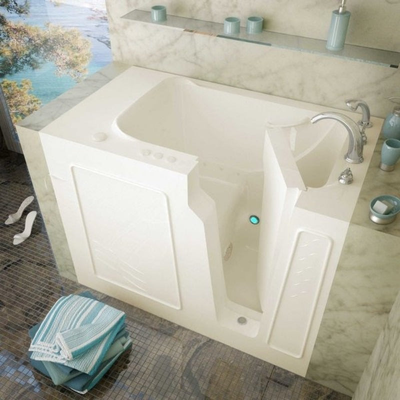 MediTub - 2952 Series Walk-In 29 x 52 Right Drain Biscuit Air Jetted Walk-In Bathtub